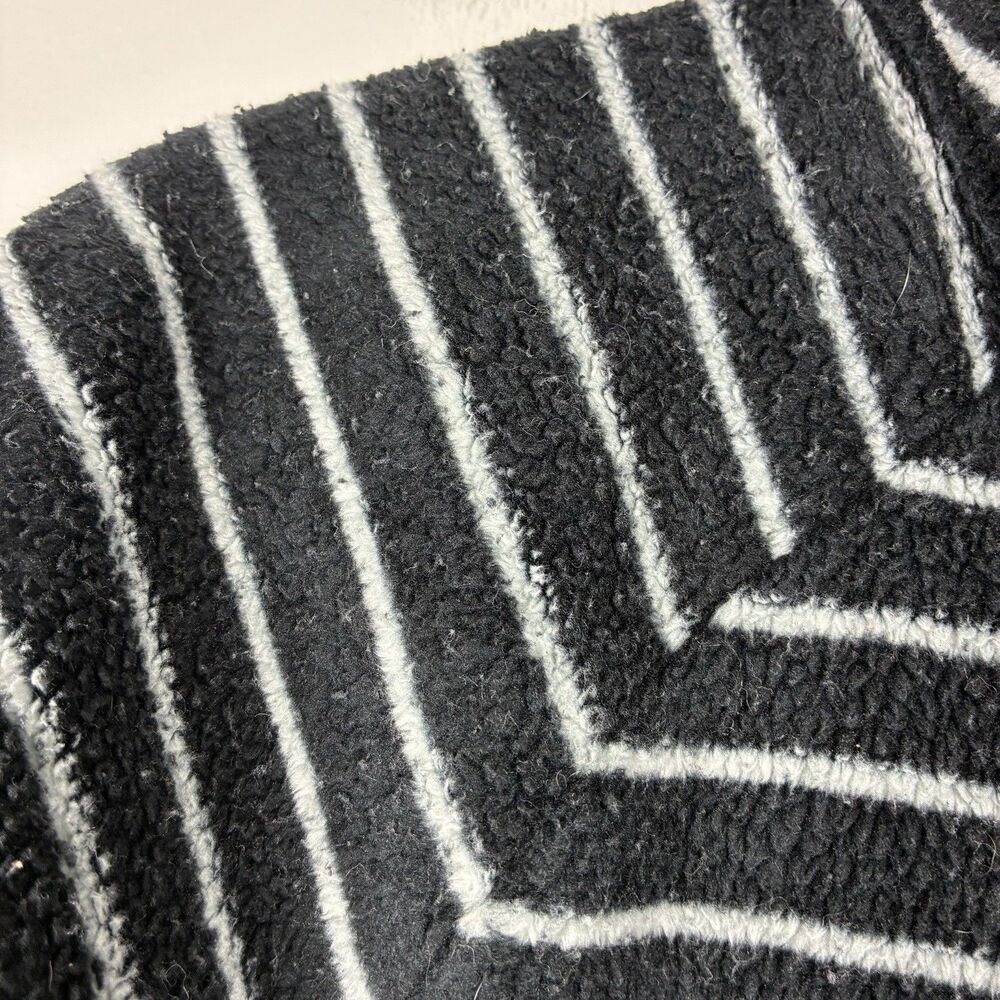 The North Face Womens Striped Fuzzy Fleece Black Full-Zip Jacket Sz S * PILLING - Picture 7 of 11
